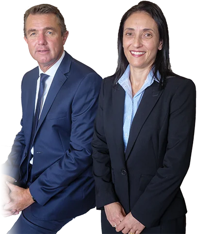 Solicitors Murray Dribbus and Kylie Austin